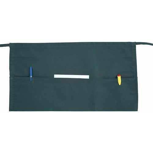 Winco Triple Pocket Waist Apron, Green, 11-5/8in x 21-1/2in, Dozen