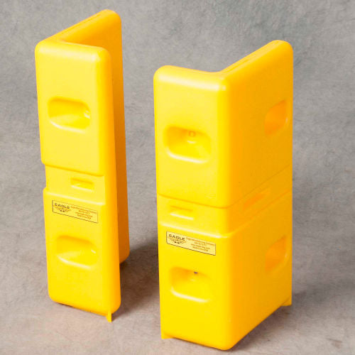 Eagle HDPE Corner Protector, Yellow, 6inL x 10inW x 21inH, Set Of 2