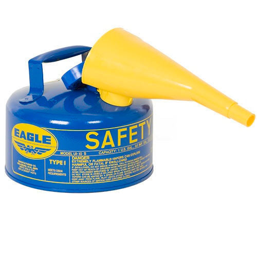 Eagle Type I Safety Can with Funnel, 1 Gallon, Blue