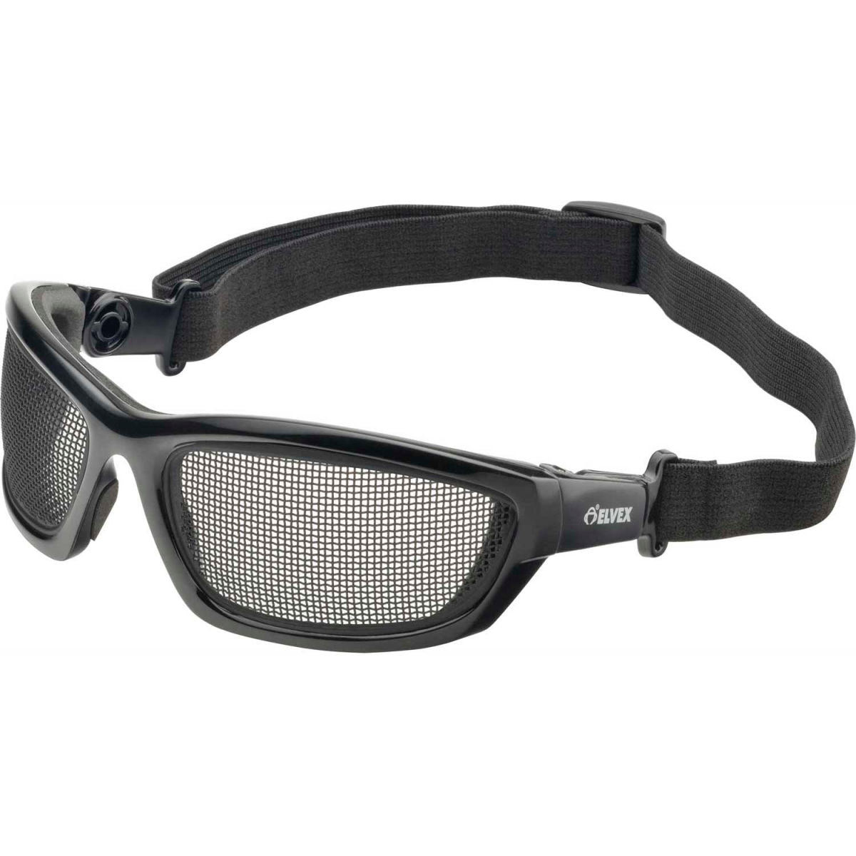 Elvex AirSpecs Safety Goggles with Elastic Strap, Black Lens/Frame, Pack of 12