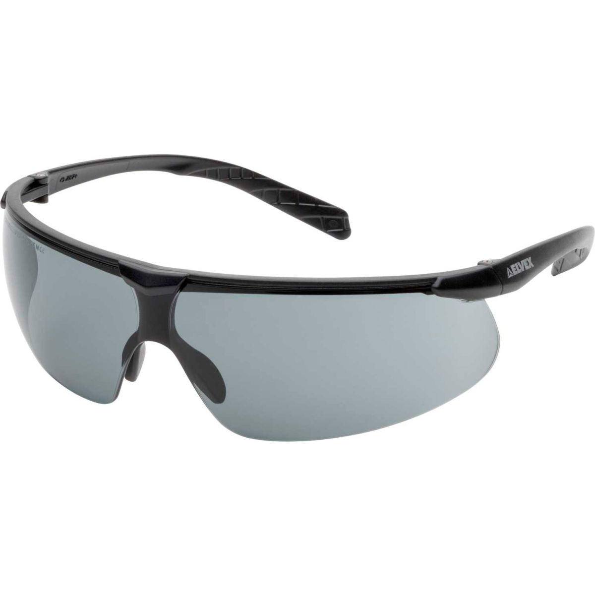 Elvex Helium 20 Lightweight Safety Glasses, Anti-Fog, Gray Lens, Black Frame, Pack of 12
