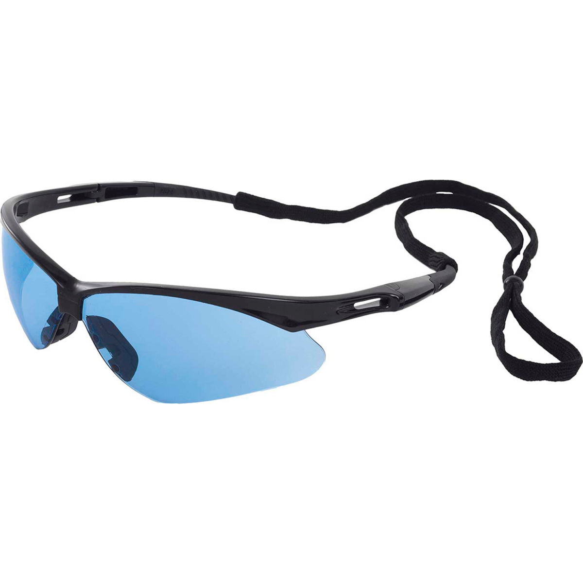 ERB Octane Safety Glasses, Light Blue Lens, Black Frame, Pack of 12