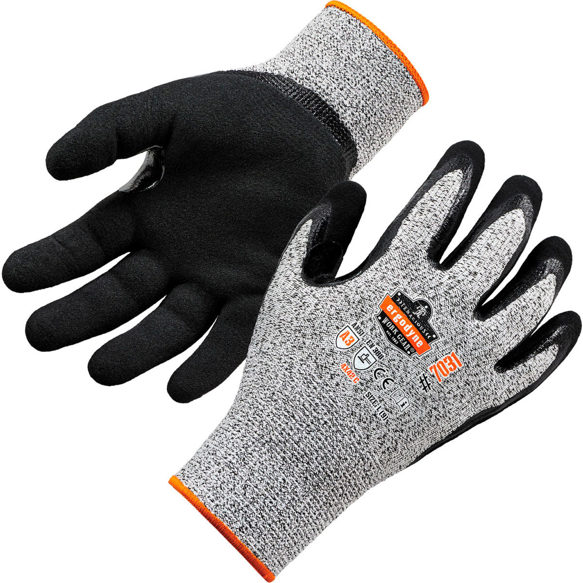 Ergodyne Nylon Cut Resistant Gloves, ANSI A3, 13 Gauge, Gray, Size L