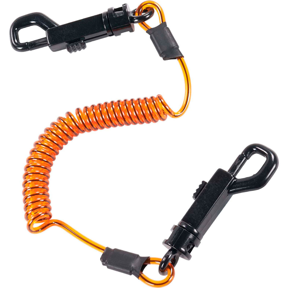 Ergodyne Squids 3152 Coil Lanyard with Dual Swivel Hooks, M, Orange/Black, Pack of 3