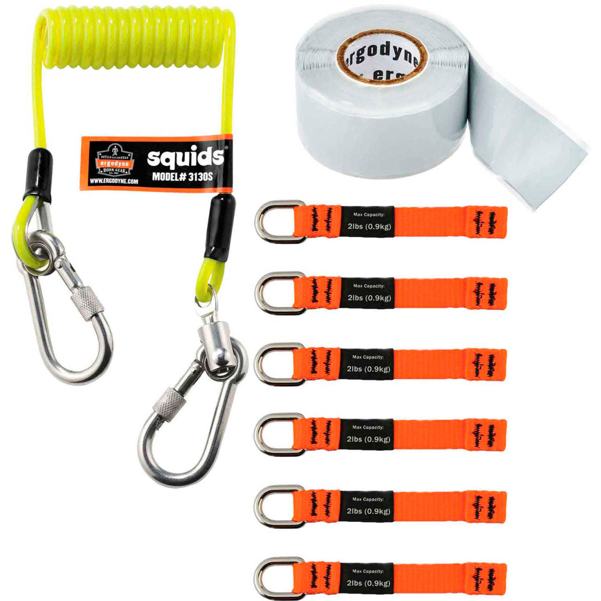 Ergodyne Squids 3180 Tool Tethering Kit, 2 lbs Capacity, 19650
