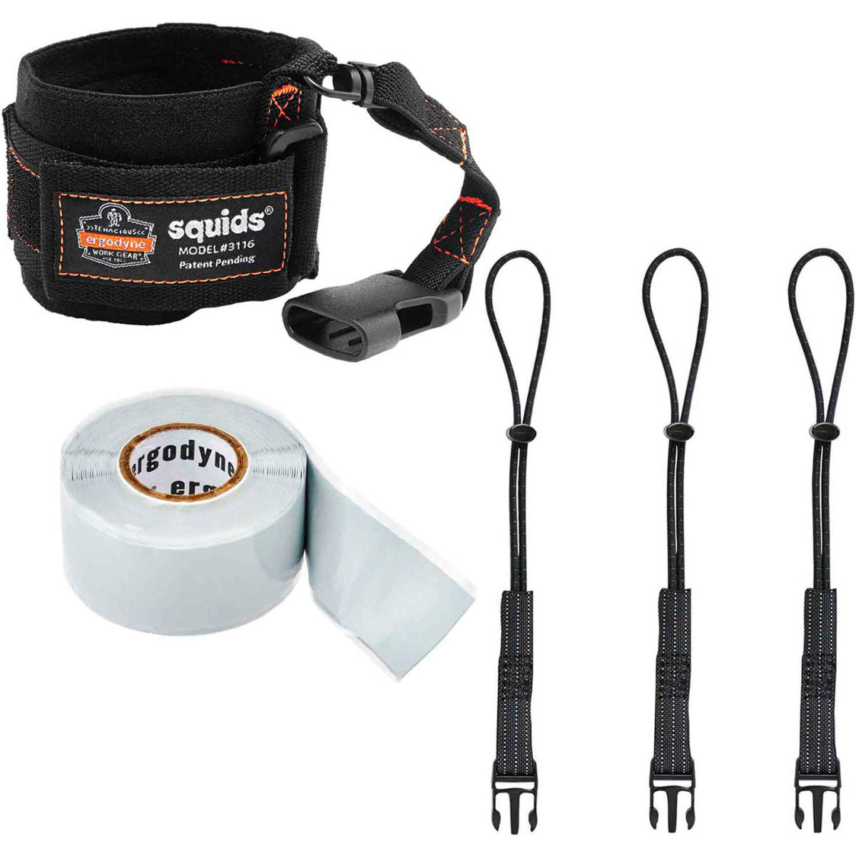 Ergodyne Squids 3192 Wrist Lanyard Tethering Kit, 3 lbs Capacity, 19662