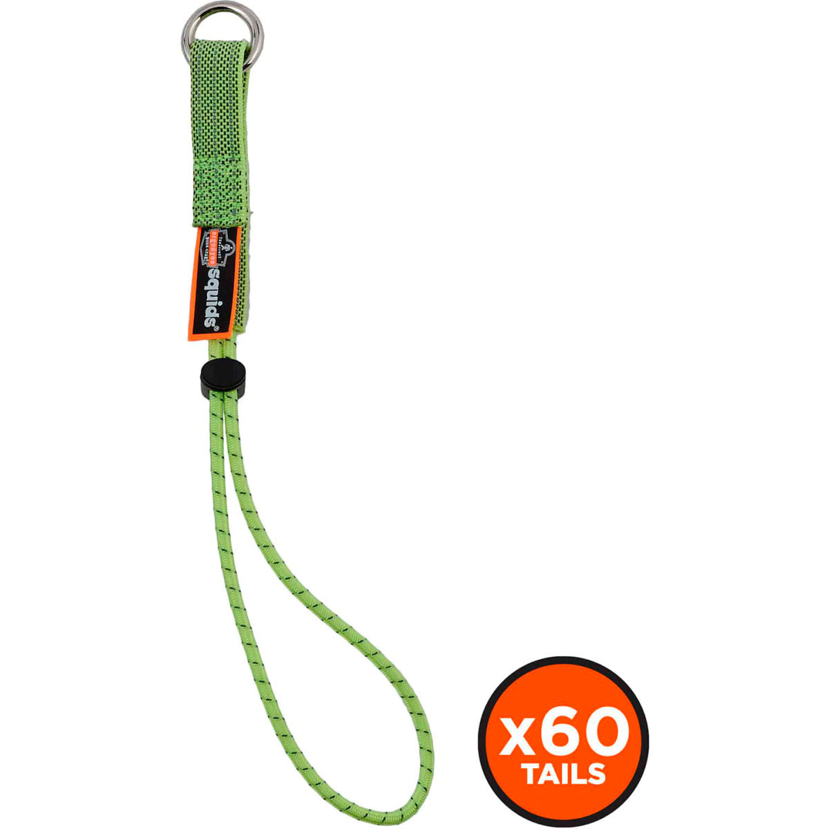 Ergodyne Squids 3703-BULK Elastic Loop Tool Tails Ext, Standard, Lime, 15lbs, 60 Pack