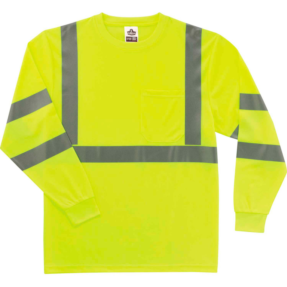 Ergodyne GloWear 8391 Class 3 Long Sleeve T-Shirt, Lime, S