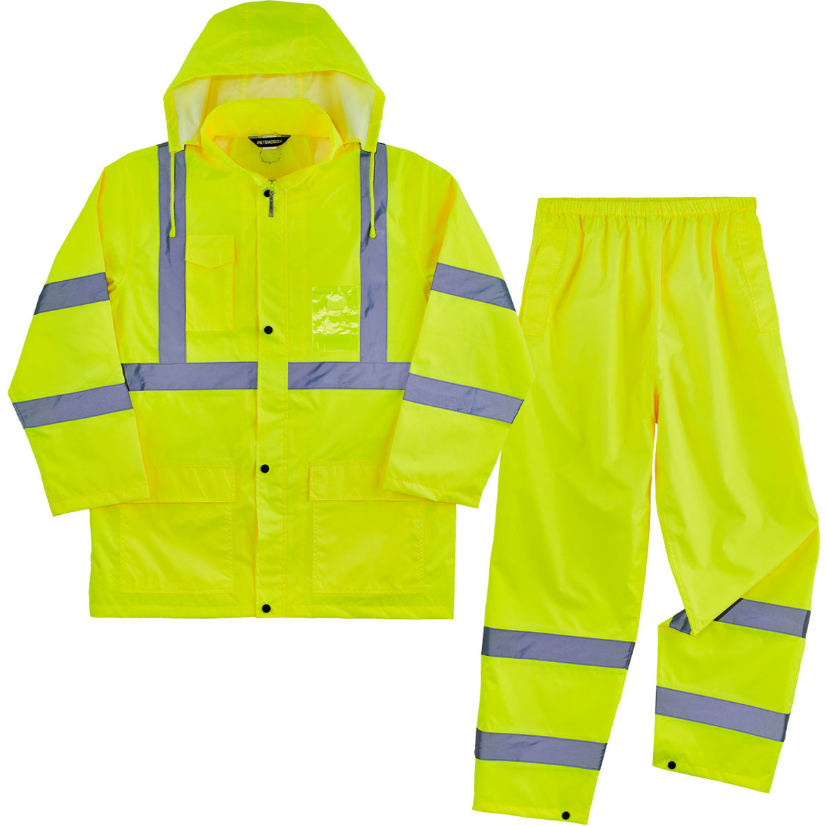 Ergodyne GloWear 8376K Lightweight Hi-Vis Rain Suit, Class 3, Polyester, 2XL, Lime