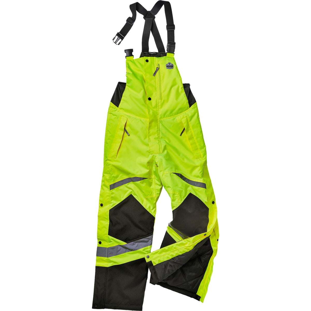 Ergodyne GloWear 8928 High Visibility Insulated Bib Pants, ANSI Class E, 300D, Polyester, L, Lime