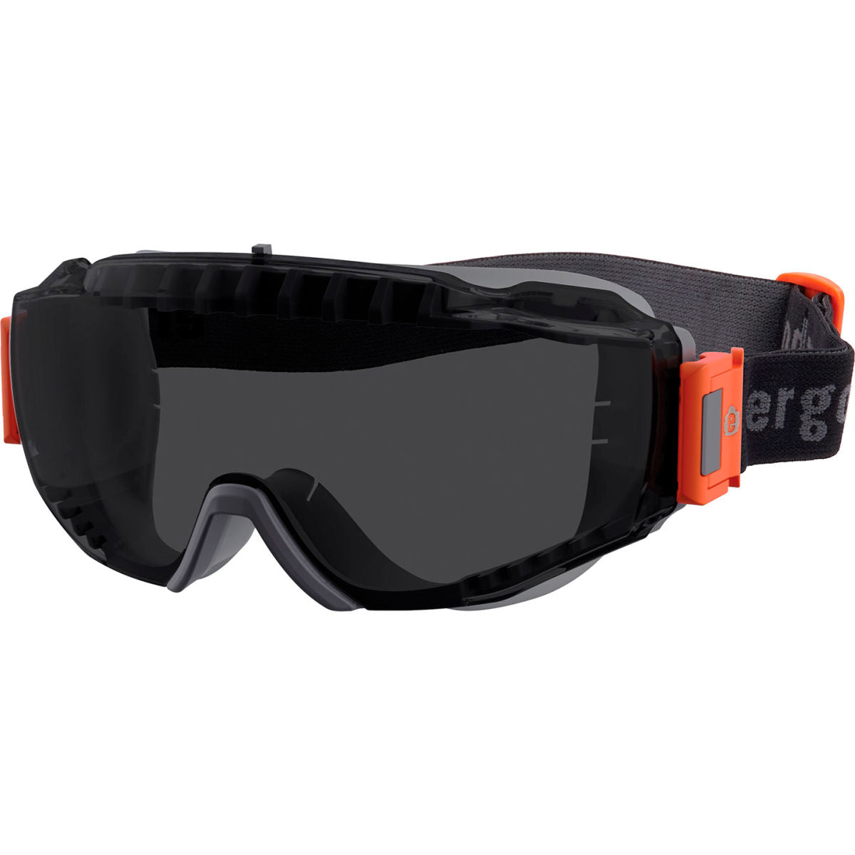 Ergodyne MODI-FAM OTG Safety Goggles w/ Elastic Strap, Vented Frame, Smoke Lens, Gray Frame