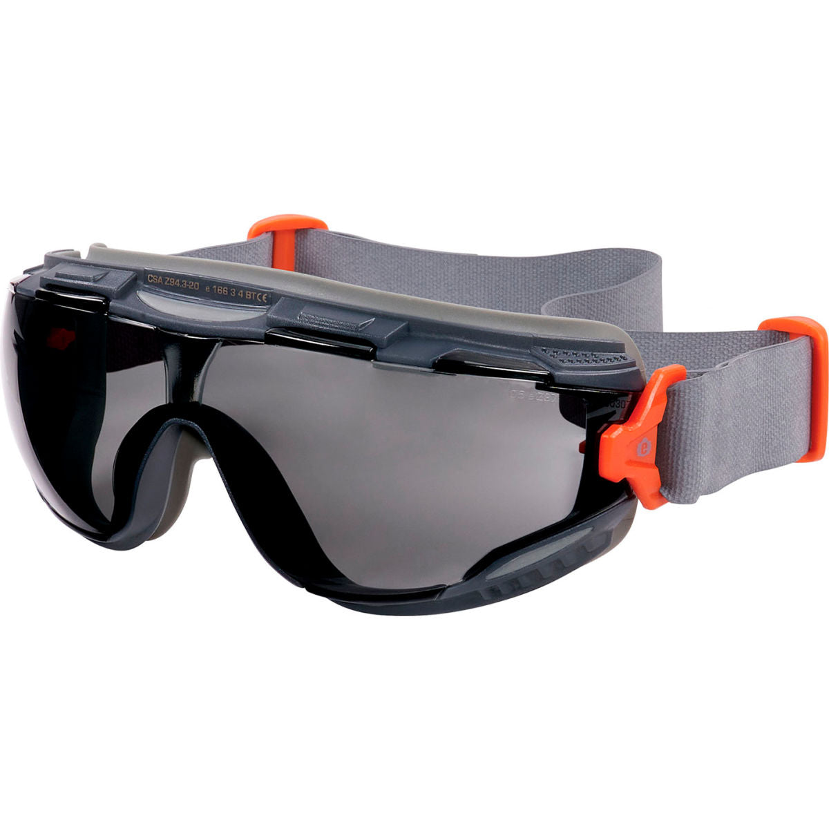 Ergodyne ARKYN-NEO Smoke Lens Safety Goggles w/ Neoprene Strap, Anti-Scratch & Anti-Fog, Gray