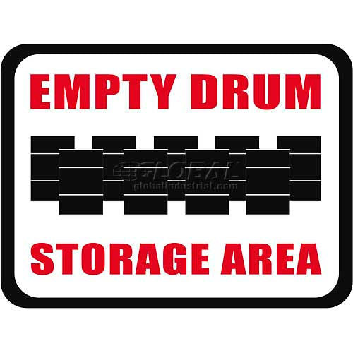 Ergomat Durastripe 12in x 9in Rectangle Floor Sign, Empty Drum Storage Area