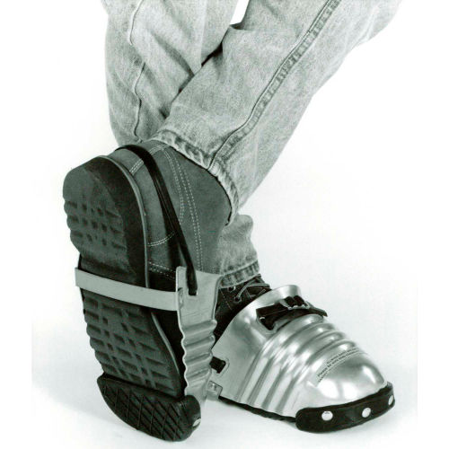 Ellwood Safety Men's Metal Foot Guards, Steel Toe Clip, Rubber Strap, 5-1/2inW, Large, 1 Pair