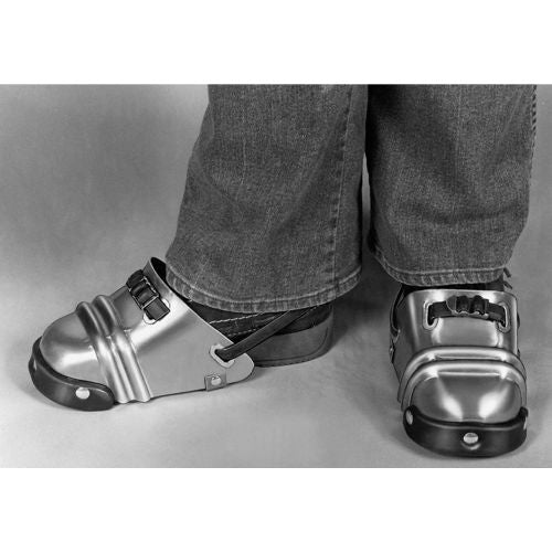Ellwood Safety Women's Foot Guards, Rubber Strap With Tension Buckle, Aluminum Alloy, 4-1/2inW, 1 Pair