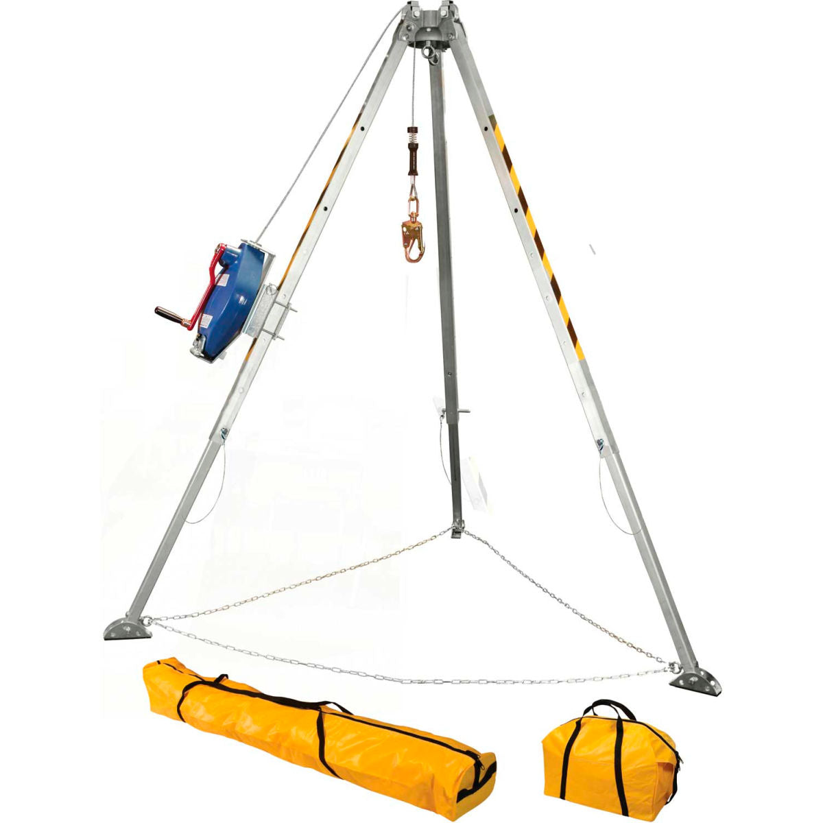 FallTech 7508 Adjustable 8' Aluminum Confined Space Tripod Kit with 3-way Retrieval SRL