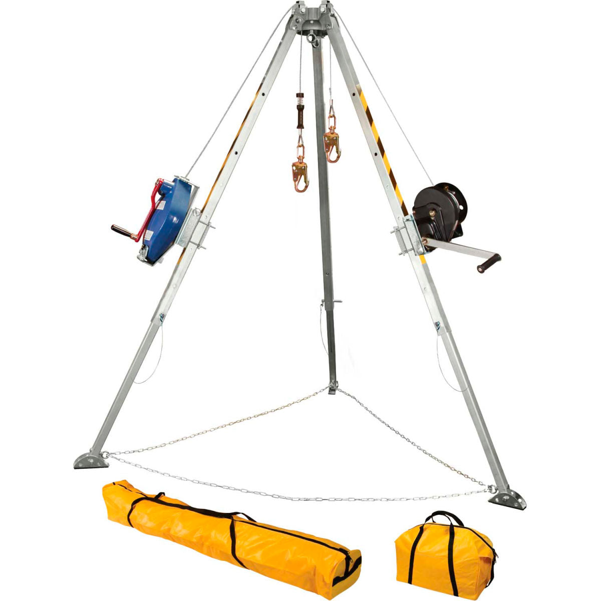 FallTech 7509 Adjustable 8' Aluminum Confined Space Tripod Kit with 3-way Retrieval SRL