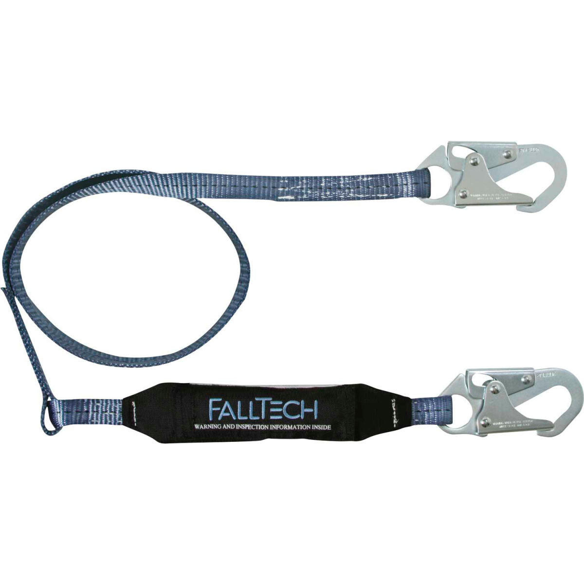 FallTech 8256 ViewPack 6' Web Lanyard, Single Leg with 2 Snap Hooks