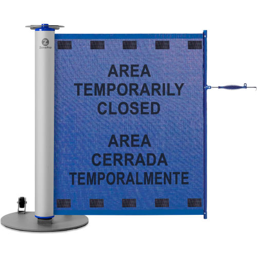 ZonePro Single Mobile Stand, Mesh Pre-Printed, Blue