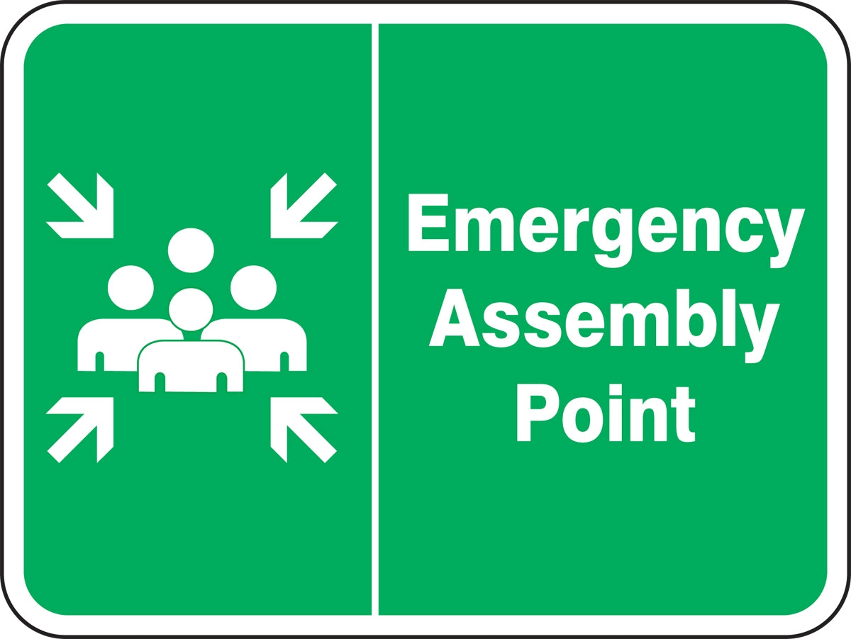 AccuformNMC Emergency Assembly Point Safety Sign — ISO 23601 Compliant