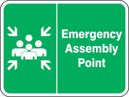 AccuformNMC Emergency Assembly Point Safety Sign — ISO 23601 Compliant