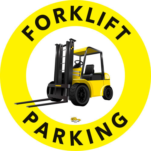 Mighty Line 12in Circle Floor Sign, Forklift Parking