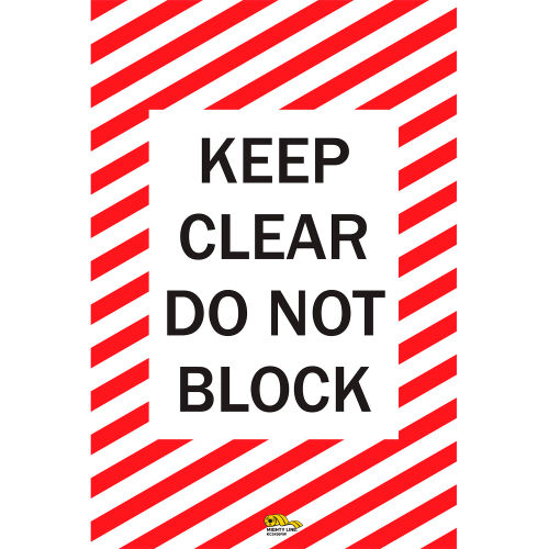 Mighty Line 24in x 36in Rectangular Floor Sign, Keep Clear Do Not Block