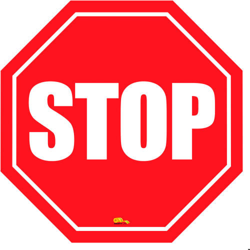 Mighty Line 12in Octagon Floor Marking Sign, Stop, Red