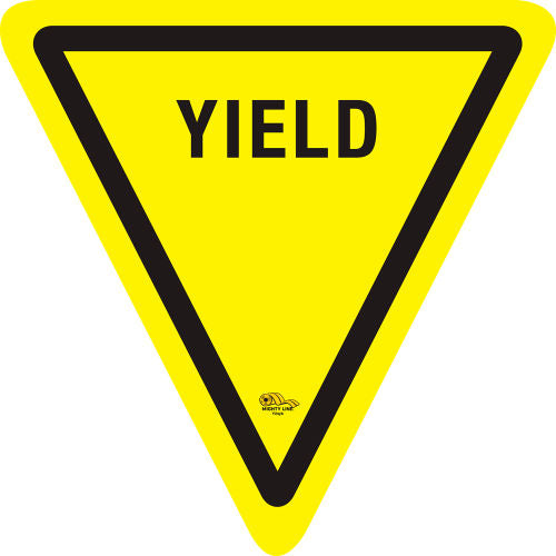 Mighty Line 24in Triangle Floor Sign, Yield, Yellow