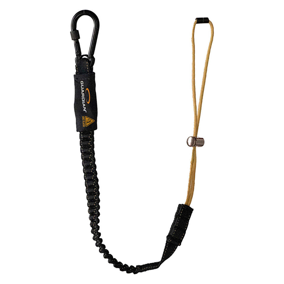 Guardian Arc Flash Tool Tether with SS Screw Gate Carabiner & Cinch Loop End, 10 lb. Cap., Black