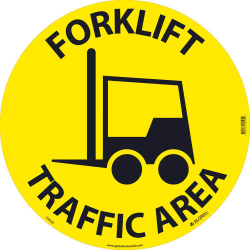 Global Industrial Forklift Traffic Area Floor Sign, 17in Dia.