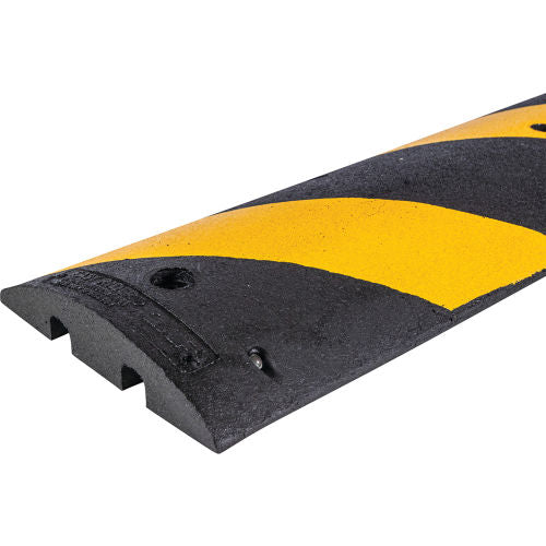 GNR Technologies 72in Rubber Speed Bump, Black with Yellow Stripes