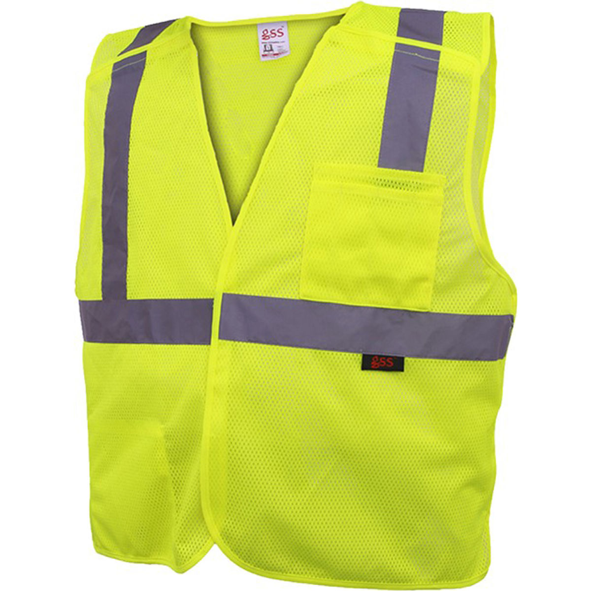 GSS Safety 1801 Standard Class 2 5-Point Breakaway Vest, Lime, 3XL