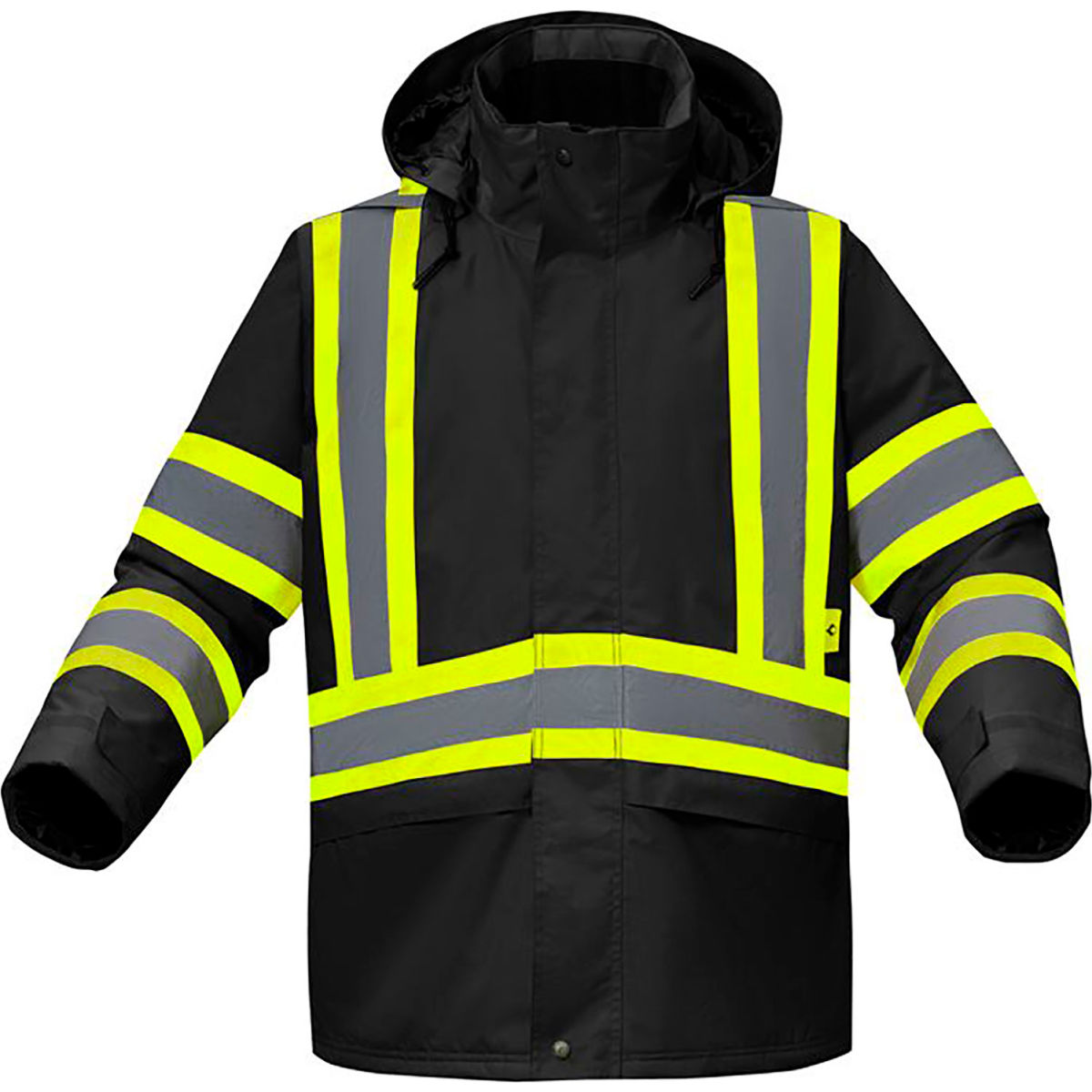 GSS FR Waterproof Flame Resistant Winter Quilted Jacket, Class 1, Black, 2XL