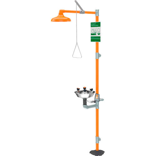 Guardian Equipment Safety Station with WideArea Eye/Face Wash, Stainless Steel Bowl, G1909