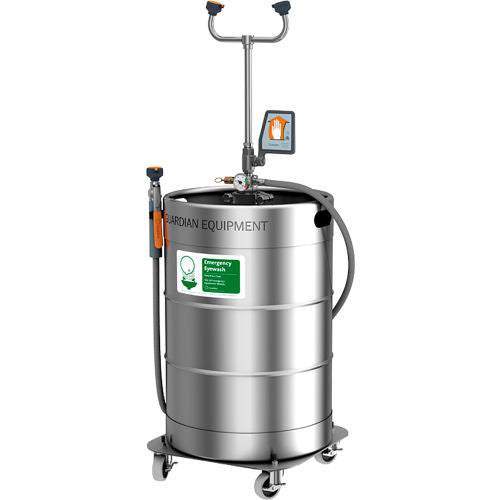 Guardian Equipment Portable Eyewash and Drench Hose Unit with Dolly, 15 Gallon