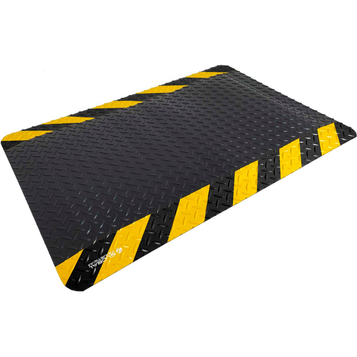 Global Industrial Diamond-Plate Anti Fatigue Mat, Black with Chevron