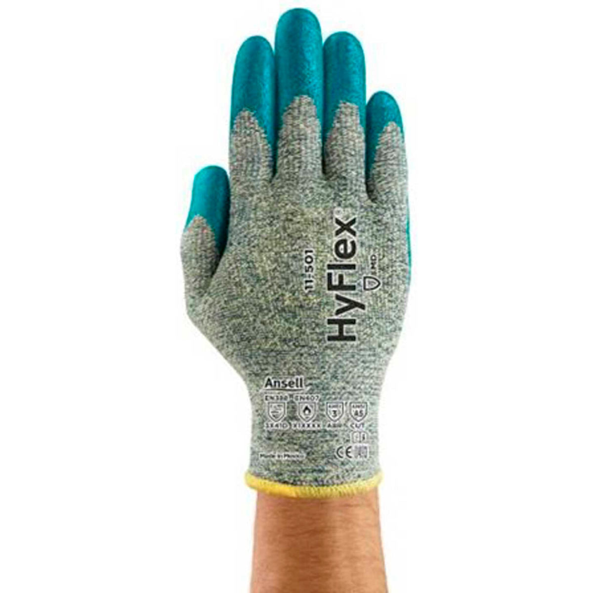 Ansell Kevlar, Stainless Steel, Spandex Cut Resistant Gloves, ANSI A5, 13 Gauge, Multi-colored, Size L