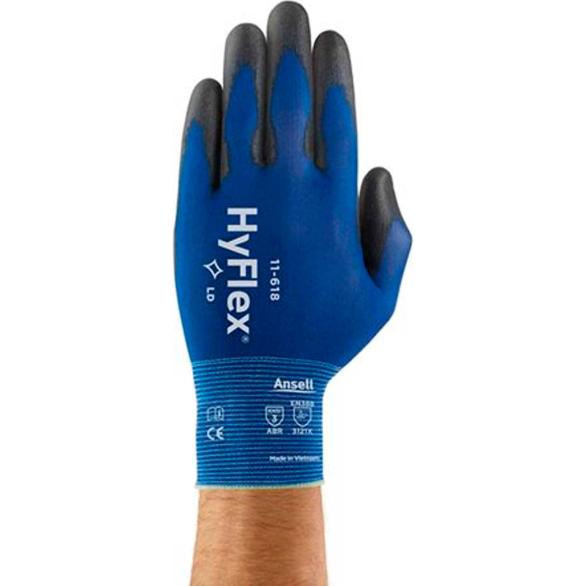 Ansell HyFlex Coated Gloves, Black, Size XL