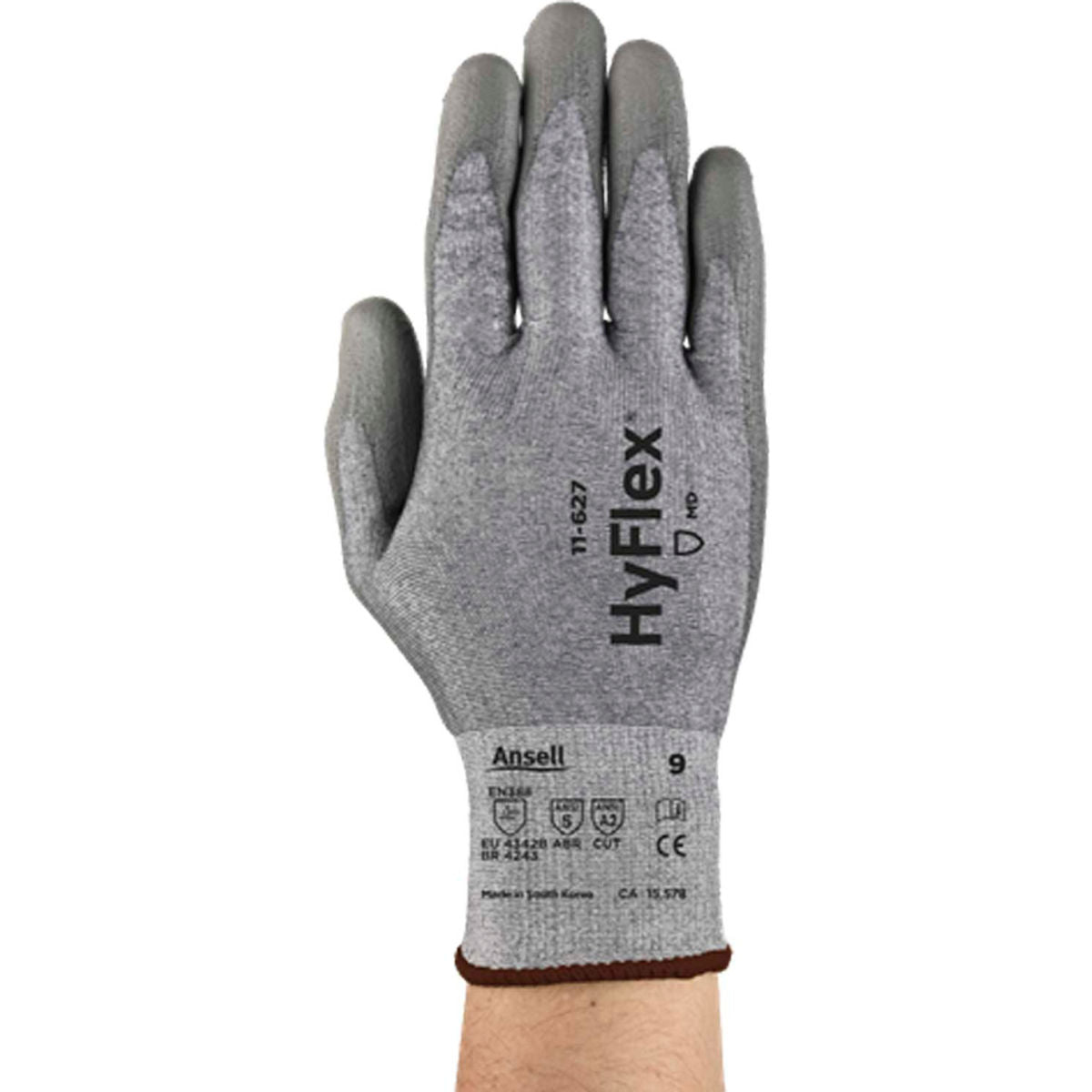 Ansell Dyneema, Lycra, Nylon Cut Resistant Gloves, ANSI A2, 18 Gauge, Gray, Size S