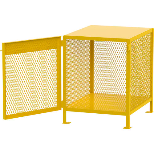 Jamco Gas Cylinder Mesh Storage Cabinet, 33inW x 40inD x 40inH, 4 to 6 Vertical Cylinder Capacity, Yellow