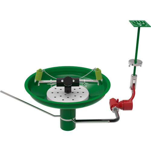 Hughes Laboratory Eye and Face Wash Station, Table Mount, Stainless Steel Bowl