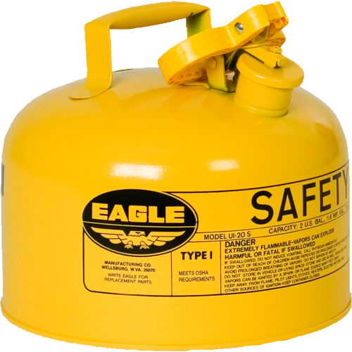 Eagle Type I Safety Can for Diesel, Flame Arrester, 2.5 Gallon, Yellow