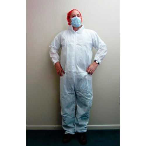 Keystone Heavy Duty SMS Coverall, Elastic Wrists and Ankles, Zipper Front, White, 25 per Case
