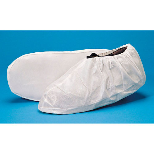 Keystone Water Resistant Laminated Shoe Cover With Non-Skid Sole, White, Large, 100/Case
