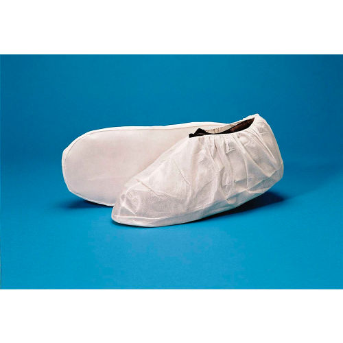Keystone Laminated Shoe Covers With Non-Skid Sole, Water Resistant, White, XL, 200/Case