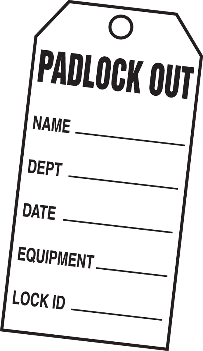 Padlock Out Tag