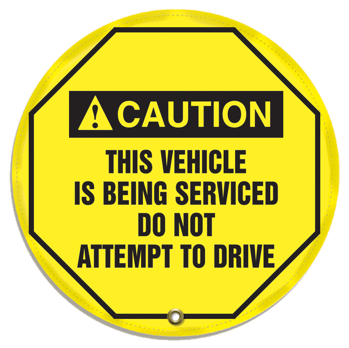 ANSI Caution Steering Wheel Cover: This Vehicle Is Being Serviced