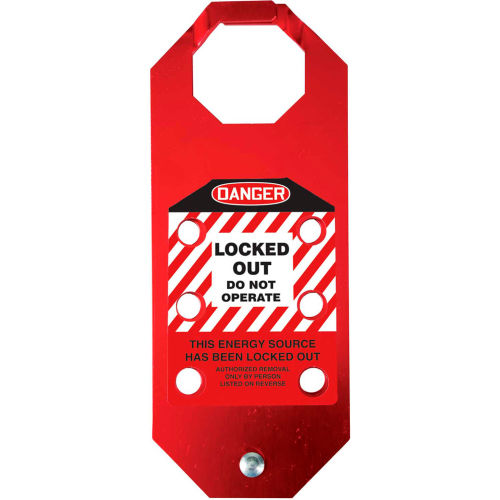 Accuform KDH643 Stopout Aluma-Tag Hasp, Danger Locked Out Do Not Operate, Aluminum
