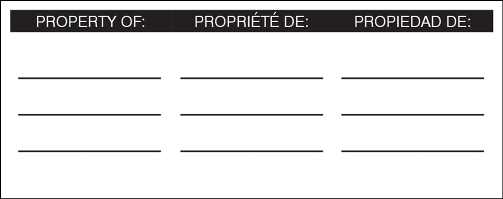 StopOut Plastic Padlock Label: Property Of
